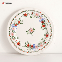 Vaisselle en porcelaine, 16 pièces, décor floral en relief, vaisselle de luxe pour mariage, service de table