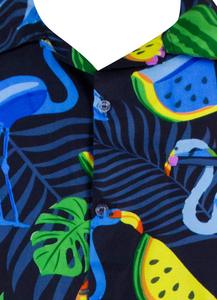 Hawaiian <strong>Shirt</strong> for <strong>Men</strong> <strong>Funky</strong> Casual Button Down Short Sleeve Custom Hawaiian <strong>Shirt</strong> Very Loud Unisex Flamingos Watermelon - Product Image 2