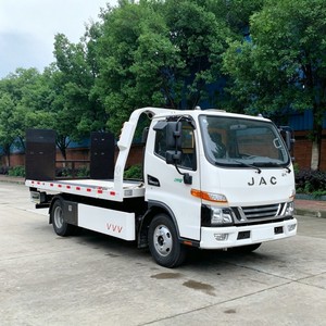 Small JAC 3 Ton <b>Flatbed</b> Wrecker <b>Truck</b> 4x2 Slidebed Tow <b>Truck</b> with Underlift and Winch for Sale - Product Image 2