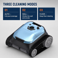 Nettoyeur de piscine robotisé sans fil, aspirateur automatique pour piscines jusqu'à 300 m², escalade des parois, double brosse à rouleaux, IPX8