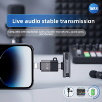 Adattatore OTG JILIAN in Vendita Diretta dalla Fabbrica, Microfono Lavalier Wireless per Telefoni Cellulari Tipo Lig/AP Type-C Micro, Cuffie con Scheda Audio Digitale