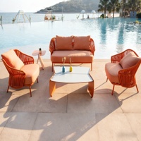 Ensemble table et chaises de salle à manger en aluminium moderne à design papillon, best-seller, pour hôtels, villas, restaurants, zones de loisirs