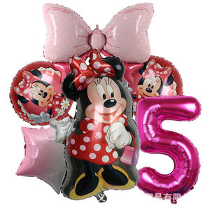 Noeud papillon rose et bleu Mickey Mouse agitant la main Minnie Mickey grand <span class=keywords><strong>nombre</strong></span> anniversaire <span class=keywords><strong>film</strong></span> aluminium ensemble de ballons - Product Image 6