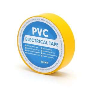 Ruban isolant en PVC 0,13 mm x 17 mm x 25 m, couleur jaune, idéal pour isoler, protéger et réparer les câbles et les connexions électriques. - Product Image 1