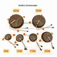 Downlight LED intelligent RGB RGBW 24V WS2811 WS2814, spot de plafond à pixels, 8W 10W 15W 20W 30W 40W