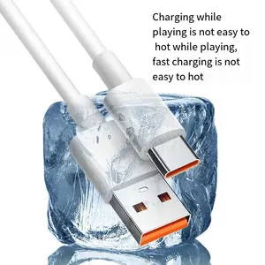 Kabel pengisi daya USB 6A, kabel Data Super cepat 1m tipe-c kecepatan tinggi untuk perangkat seluler