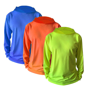 Kaos Hoodie Kerja Reflektif Dry Fit Polyester dengan Logo yang Dapat Disesuaikan untuk Pria, Baju Kerja Konstruksi Lengan Panjang dengan Hoodie - Product Image 3