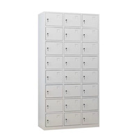Armoire métallique robuste à 24 portes avec serrure à clé, penderie de rangement pour vêtements, casier métallique pour appartement et hôtel avec tringle de suspension, Almirah