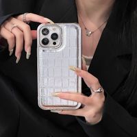 Nouvelle coque électroplaquée motif crocodile 2026 pour iPhone 16 15 13 12