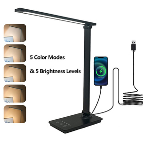 Lampe de bureau LED pliable à chargement sans fil, protection des yeux pour étudiants, lampe d'apprentissage intelligente, lampe de table à intensité variable - Product Image 1