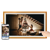 Grand cadre photo numérique WiFi 32 pouces cadre photo numérique en bois intelligent partager des photos vidéos via l'application Frameo montage mural