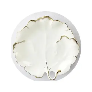 工厂批发潮州陶瓷吨散装瓷器白色和金色餐具金线库存按吨销售