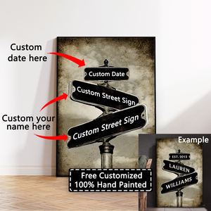 Panneau de rue personnalisé de style ancien avec impression personnalisée, idéal pour les amoureux, parfait pour un cadeau de mariage, un <span class=keywords><strong>anniversaire</strong></span> - Product Image 2