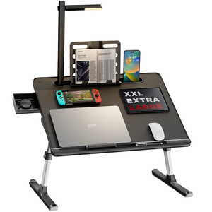 Vente en gros d'usine SAIJI, nouveau bureau portable pour ordinateur portable avec lampe LED réglable, table pliable pour ordinateur portable de grande taille, support de livre pour enfants - Product Image 1