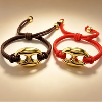 Bracelet perlé tendance T131 style nez de cochon vintage, design de niche personnalisé, accessoire plaqué or 18 carats