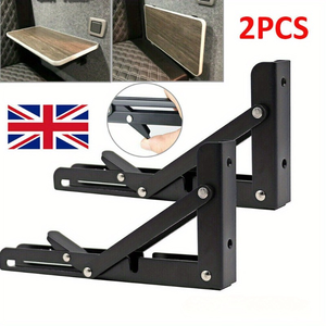 Heavy Duty Folding <b>Shelf</b> <b>Brackets</b> US warehouse 2pcs Chrome Stainless Steel Adjustable Folding <b>Shelf</b> <b>Brackets</b> - Product Image 5