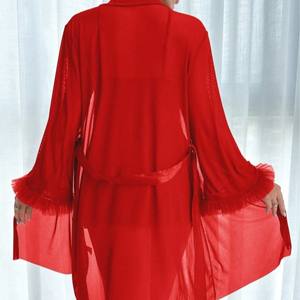 Оптовая продажа с фабрики: Сексуальный сетчатый халат, прозрачное эротическое белье в европейско-американском стиле, комплект-комбинация, ночной сорочка «Чистое желание», комфортный - Product Image 5