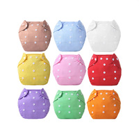 Couches-culottes ajustables lavables pour bébés et tout-petits, 9 couleurs, fines et épaisses, en velours et maille, en coton
