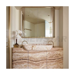 Newstar Hiện Đại Trắng <span class=keywords><strong>Onyx</strong></span> phòng tắm Vanity với lỗ duy nhất lưu vực và đá cẩm thạch tủ đá màu xanh lá cây <span class=keywords><strong>Onyx</strong></span> chìm màu Hồng <span class=keywords><strong>Onyx</strong></span> lưu vực - Product Image 3