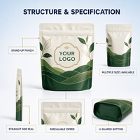 Sachet Doypack Personnalisé Imprimé en PET PA AL CPP avec Fermeture Zip Refermable pour Emballage Alimentaire (Thé et Noix)