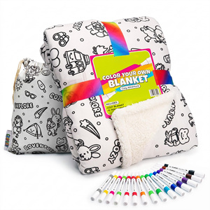 <span class=keywords><strong>Manta</strong></span> Lavable para Colorear con Diseño Personalizado, Regalo de Dibujo y Pintura, <span class=keywords><strong>Manta</strong></span> para Colorear DIY con Marcadores, Venta al Por Mayor de Fábrica - Product Image 1