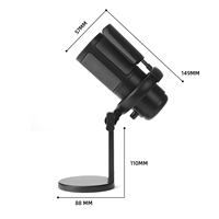 Microphone de studio USB professionnel RGB pour jeux, microphone à condensateur filaire pour enregistrement en direct, carte son de bureau, portable, facile à utiliser