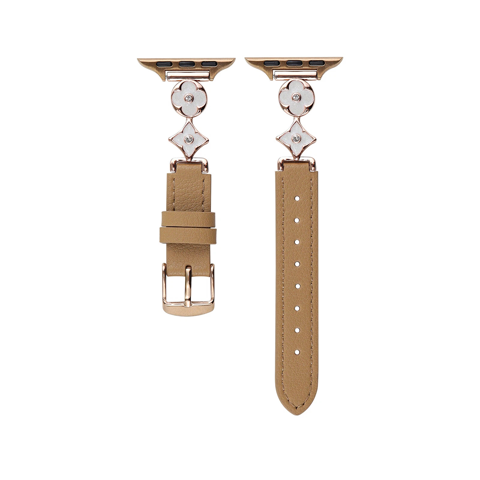 brown-gold plated buckle