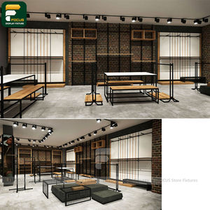 Expositor de ropa minimalista para boutique, panel flotante, armario colgante para prendas, bloque visual limpio - Product Image 5