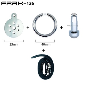 Jaula de Castidad Masculina Pequeña de 33 mm, Marca FRRK, Fabricada por OEM, Juguete Sexual para Hombres, Jaula para Pene Delgada con Correa - Product Image 2