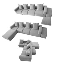 Canapé d'Angle Modulable Convertible de Haute Qualité au Design Moderne avec Mousse Compressée Sous Vide, pour Salon ou Lit d'Appoint