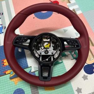 Volante Deportivo de Cuero Negro YLC de 3 Radios Estándar para <span class=keywords><strong>Porsche</strong></span> Panamera Cayenne Macan 718 911 918 997 991 970 971 <span class=keywords><strong>Boxster</strong></span> - Product Image 2