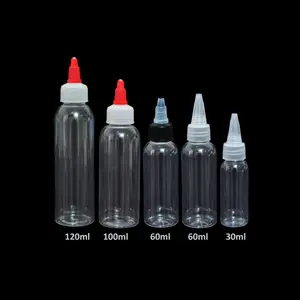 30 ml 60 ml 100 ml 120 ml 4 oz kunststoff-Ölflaschen schwenkkappe für kosmetische verpackung flüssigkeitsverpackung schwenkkappe flasche