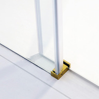 Panel Dinding Kamar Mandi Kaca Temper Tanpa Bingkai Desain Modern Anti Air Warna Emas Cerah Geser, Laris Terjual