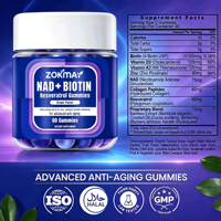 Gummies NAD Resvératrol, compléments NAD pour femmes et hommes, collagène, biotine, antioxydant, régénération cellulaire, énergie