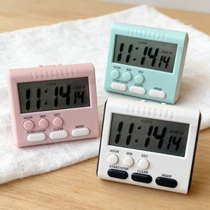 <span class=keywords><strong>Minuteur</strong></span> de cuisine numérique magnétique grand écran LCD, <span class=keywords><strong>chronomètre</strong></span> de cuisson, de douche et d'étude, réveil électronique, rappel de temps 24 heures, compte à rebours - Product Image 2