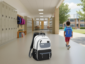 Zaino per bambini da 15 pollici con chiusura a cerniera in nylon per uso scolastico unisex - Product Image 2