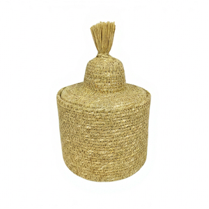 Colorful Seagrass Rattan <b>Gift</b> <b>Box</b> with Lid for <b>Ramadan</b> Kareem and Gergean Handmade Decorative Storage Basket <b>Ramadan</b> Kareem - Product Image 1
