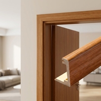Encadrements de Porte WPC Modernes, Étanche et Résistant aux Termites, Profilés de Cadre de Porte Durables, Décoration Personnalisée Effet Bois pour Projets