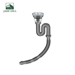 Tuyau de vidange PVC anti-odeur haute qualité, multi-angles, diamètre 110 mm, avec filtre d'évier de cuisine mobile en acier inoxydable - Product Image 1