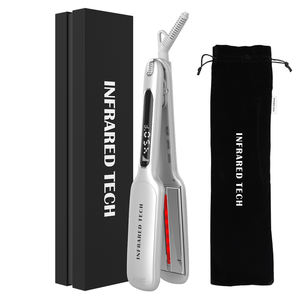 Plancha de Pelo de Titanio Infrarroja Oro Rosado Herramientas de Estilismo Plancha Plana Electrónica Profesional Planchas de Cabello Personalizadas - Product Image 4