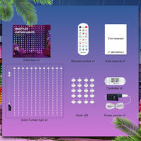 Lumières de rideau intelligentes avec application, affichage LED personnalisable (texte et images), guirlande lumineuse LED RGB intelligente, contrôle des lumières de rideau LED RGB
