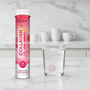Tabletas Efervescentes de Colágeno y Vitamina C Certificadas por GMP para <span class=keywords><strong>la</strong></span> Luminosidad de <span class=keywords><strong>la</strong></span> Piel, Suplemento de Belleza para Adultos, Disponible para Marca Privada - Product Image 1