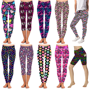 Colorful Printed Heart <strong>Shape</strong> <strong>Leggings</strong> Line Circle Bright Color Girls <strong>Leggings</strong> for Yoga Gym Sport Fitness Wear High Waist - Product Image 1