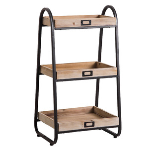 Modern Minimalist <b>Ladder</b> <b>Shelf</b> Black Wood Frame 3 Tier Storage Rack For Balcony <b>Garden</b> Living Room Eco Friendly - Product Image 5