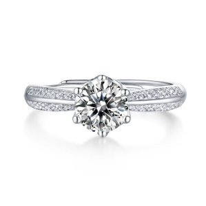 Anillo de Compromiso de Plata de Ley 925 con Moissanita VVS y Diamante de Laboratorio, Chapado en Oro de 14K, para Mujer, Regalo de Joyería, Venta al por Mayor - Product Image 1