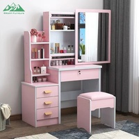 Table de toilette ergonomique Wayon avec armoire de rangement intégrée Bureau de maquillage polyvalent pour la maison