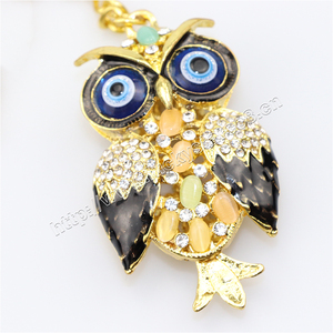 Sang Trọng Dễ Thương 3D Pha Lê Kim Loại Lưu Niệm Quà Tặng <span class=keywords><strong>Owl</strong></span> <span class=keywords><strong>Keyholder</strong></span> Rhinestone Keychain - Product Image 2