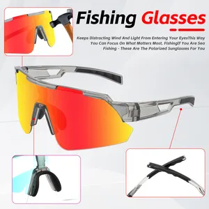 PC Material Photochromic Half Frame Type Sports Eyewear For Men Women Outdoor Sports Sunglasses