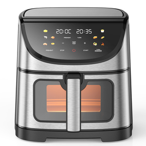 Factory Selling Directly 6L Stainless Steel Smart Air Fryer Oilless Digital Air Fryers With 10 Colorful <b>Presets</b> Non-Stick Basket - Product Image 1