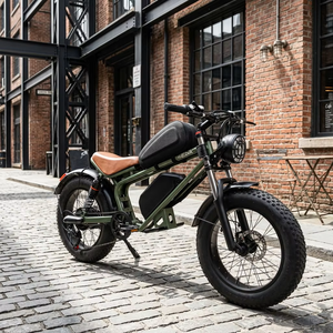 Vélo Électrique Rétro Vert Armée 2026 avec Cadre Intégré, Pneus <span class=keywords><strong>Fat</strong></span> 20x4.0, Moteur Brushless 500W, Suspension Arrière au Lithium 7 Vitesses - Product Image 3